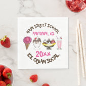 Ice Cream Social Favor Banana Split Sundae Cone Servet (Insitu)