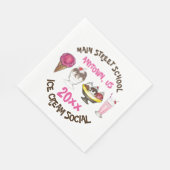 Ice Cream Social Favor Banana Split Sundae Cone Servet (Hoek)