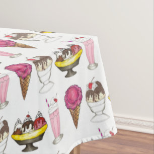 Ice Cream Social Favor Banana Split Sundae Cone Tafelkleed