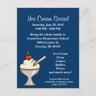 Ice Cream Social Flyer Kaart