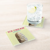 Ice Cream Social Glazen Onderzetter (Schuin)