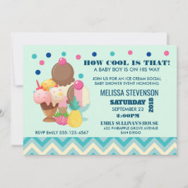 Ice Cream Social Hoe Cool - Baby shower Kaart