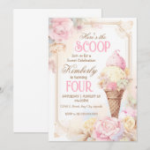 Ice cream social,  ijsje verjaardag kaart (Voorkant / Achterkant)