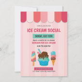 Ice Cream Social Invitation Flyer Kaart (Voorkant)