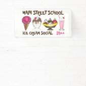 Ice Cream Social Maak je eigen Sundae Party Spandoek (Insitu)