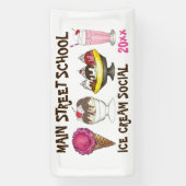 Ice Cream Social Maak je eigen Sundae Party Spandoek (Verticaal)