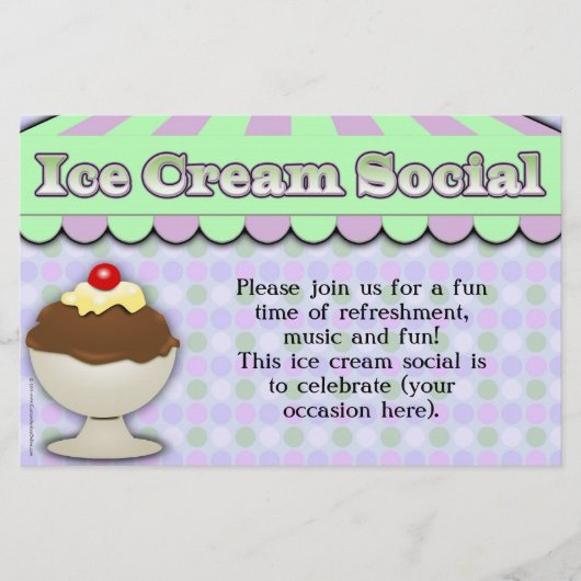 Ice Cream Social, Paars/Green Stripe Sundae Flyer (Voorkant)