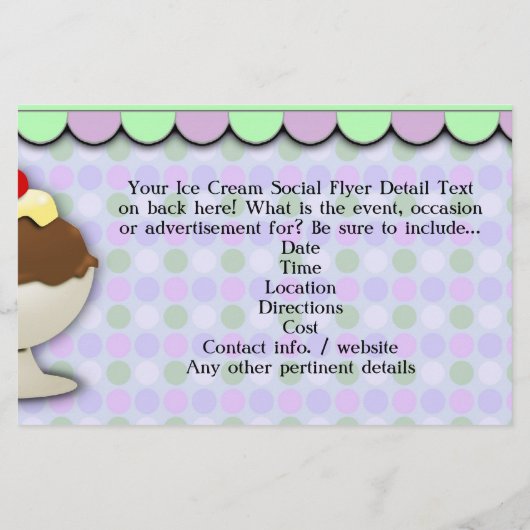 Ice Cream Social, Paars/Green Stripe Sundae Flyer (Achterkant)