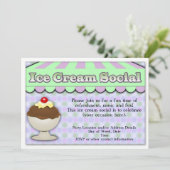 Ice Cream Social, Paars/Green Stripe Sundae Kaart (Staand voorkant)