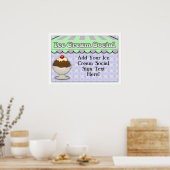 Ice Cream Social, Paars/Green Stripe Sundae Poster (Keuken)