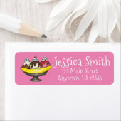 Ice Cream Social Party Dessert Banana Split Sundae Etiket (Insitu)