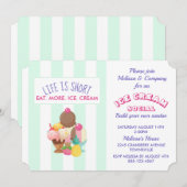 Ice Cream Social Party Evenement Uitnodigen Kaart (Voorkant / Achterkant)