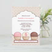 Ice Cream Social Party nodigt uit met leeftijd Kaart (Staand voorkant)