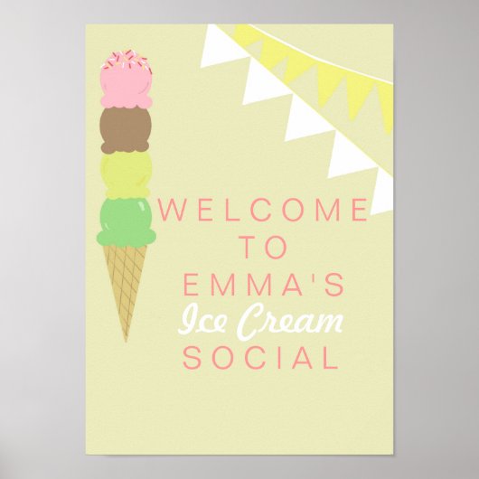 Ice Cream Social Party-Poster Poster (Voorkant)