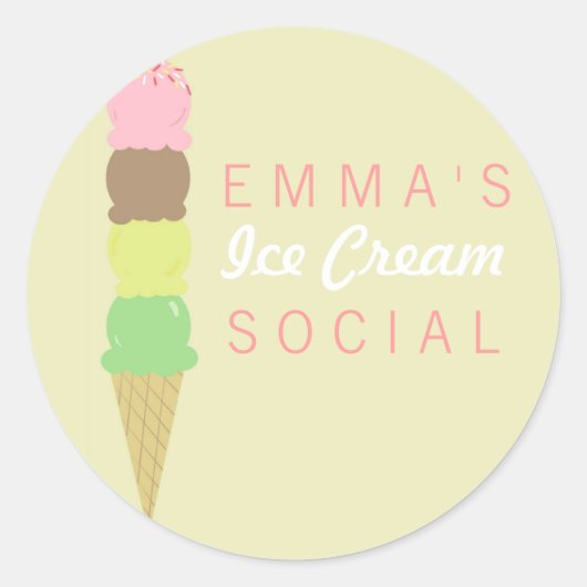 Ice Cream Social Party Stickers (Voorkant)