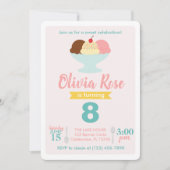 Ice Cream Social Pink & Blauwgroen Birthday Kaart (Voorkant)