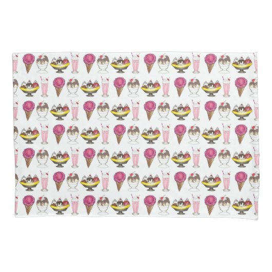 Ice Cream Social Sundae Milkshake Banana Split Kussensloop (Voorkant)