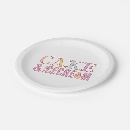 ICE CREAM SOCIAL verjaardagsfeestje borden Papieren Bordje (Gekanteld)