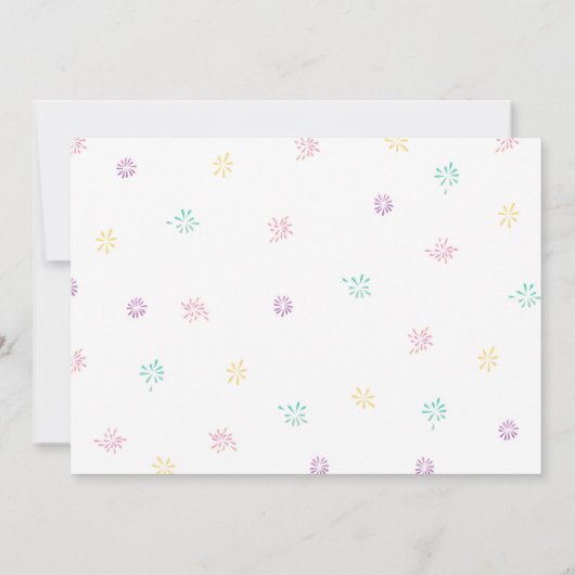 Ice Cream Social Waterverf Verjaardagsuitnodiging Kaart (Achterkant)