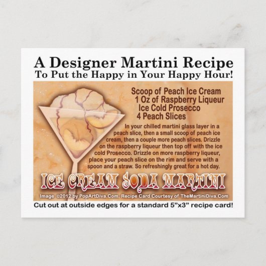 Ice Cream Soda Martini Recipe Briefkaart (Voorkant)