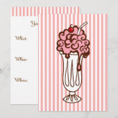  Ice Cream Soda Party Uitnodigingen (Voorkant / Achterkant)