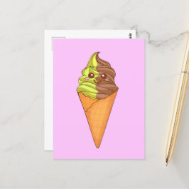 Ice Cream Soft Serve Matcha Green Tea Dessert Briefkaart