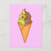 Ice Cream Soft Serve Matcha Green Tea Dessert Briefkaart (Voorkant)