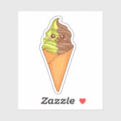 Ice Cream Soft Serve Matcha Green Tea Dessert Sticker (Vel)