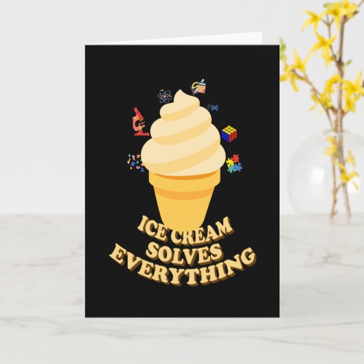 Ice Cream Solves Everything Kaart (Gele Bloem)