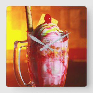 Ice Cream Sorbet Photography Summer Food Vierkante Klok