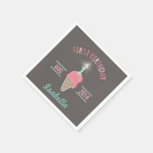 Ice Cream Sparkler 1st Birthday Paper Napkin Servetten (Hoek)