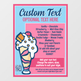 Ice Cream Specials Smaken Menu Raamsticker