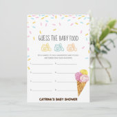 Ice Cream Sprinkle Baby shower - bewerkbare naam,  Kaart (Staand voorkant)