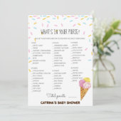 Ice Cream Sprinkle Baby shower - bewerkbare naam, Kaart (Staand voorkant)