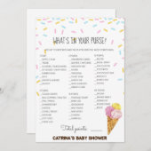 Ice Cream Sprinkle Baby shower - bewerkbare naam, Kaart (Voorkant / Achterkant)