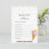 Ice Cream Sprinkle Baby shower - bewerkbare naam, Kaart (Staand voorkant)