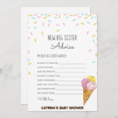 Ice Cream Sprinkle Baby shower - bewerkbare naam, Kaart (Voorkant / Achterkant)