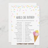 Ice Cream Sprinkle Baby shower - bewerkbare naam, Kaart (Voorkant / Achterkant)