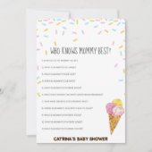 Ice Cream Sprinkle Baby shower - bewerkbare naam,  Kaart (Voorkant)