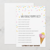 Ice Cream Sprinkle Baby shower - bewerkbare naam,  Kaart (Voorkant / Achterkant)