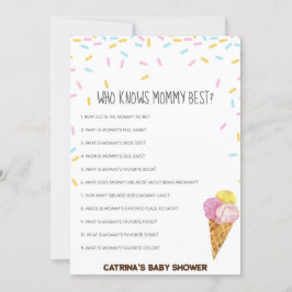 Ice Cream Sprinkle Baby shower - bewerkbare naam, Kaart
