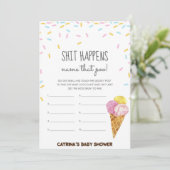 Ice Cream Sprinkle Baby shower - bewerkbare naam,  Kaart (Staand voorkant)