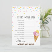 Ice Cream Sprinkle Baby shower - bewerkbare naam,  Kaart (Staand voorkant)