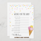Ice Cream Sprinkle Baby shower - bewerkbare naam,  Kaart (Voorkant / Achterkant)