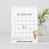 Ice Cream Sprinkle Baby shower - bewerkbare naam,  Kaart (Staand voorkant)