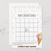Ice Cream Sprinkle Baby shower - bewerkbare naam,  Kaart (Voorkant / Achterkant)