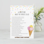 Ice Cream Sprinkle Baby shower - bewerkbare naam,  Kaart (Staand voorkant)