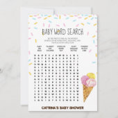 Ice Cream Sprinkle Baby shower - bewerkbare naam, Kaart (Voorkant)