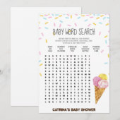 Ice Cream Sprinkle Baby shower - bewerkbare naam, Kaart (Voorkant / Achterkant)