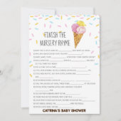 Ice Cream Sprinkle Baby shower - bewerkbare naam,  Kaart (Voorkant)